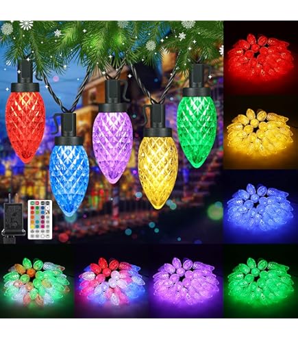 Brizled RGB Christmas Lights, 33ft 100 LED C5 Color Changing